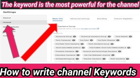 Keyword Channel Youtube